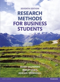 RESEARCH METHODS FOR BUSINESS STUDENTS (REF ISBN 9781292208787)