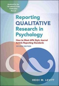 REPORTING QUALITATIVE RESEARCH IN PSYCHOLOGY